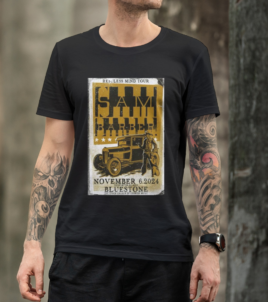 Restless Mind Tour Sam Barber November 6 2024 Bluestone Columbus OH T-Shirt