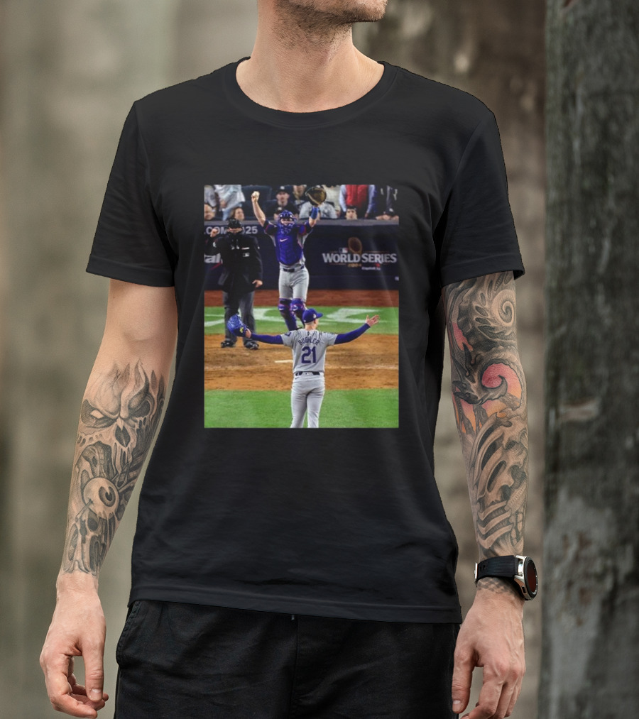 Walker Buehler Celebration World Series Champions 2024 Dodgers Victory T-Shirt