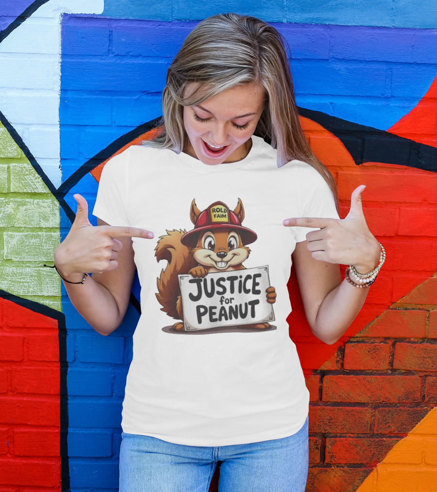 Justice For Peanut Rold FaIm Squirrel Lover T-Shirt