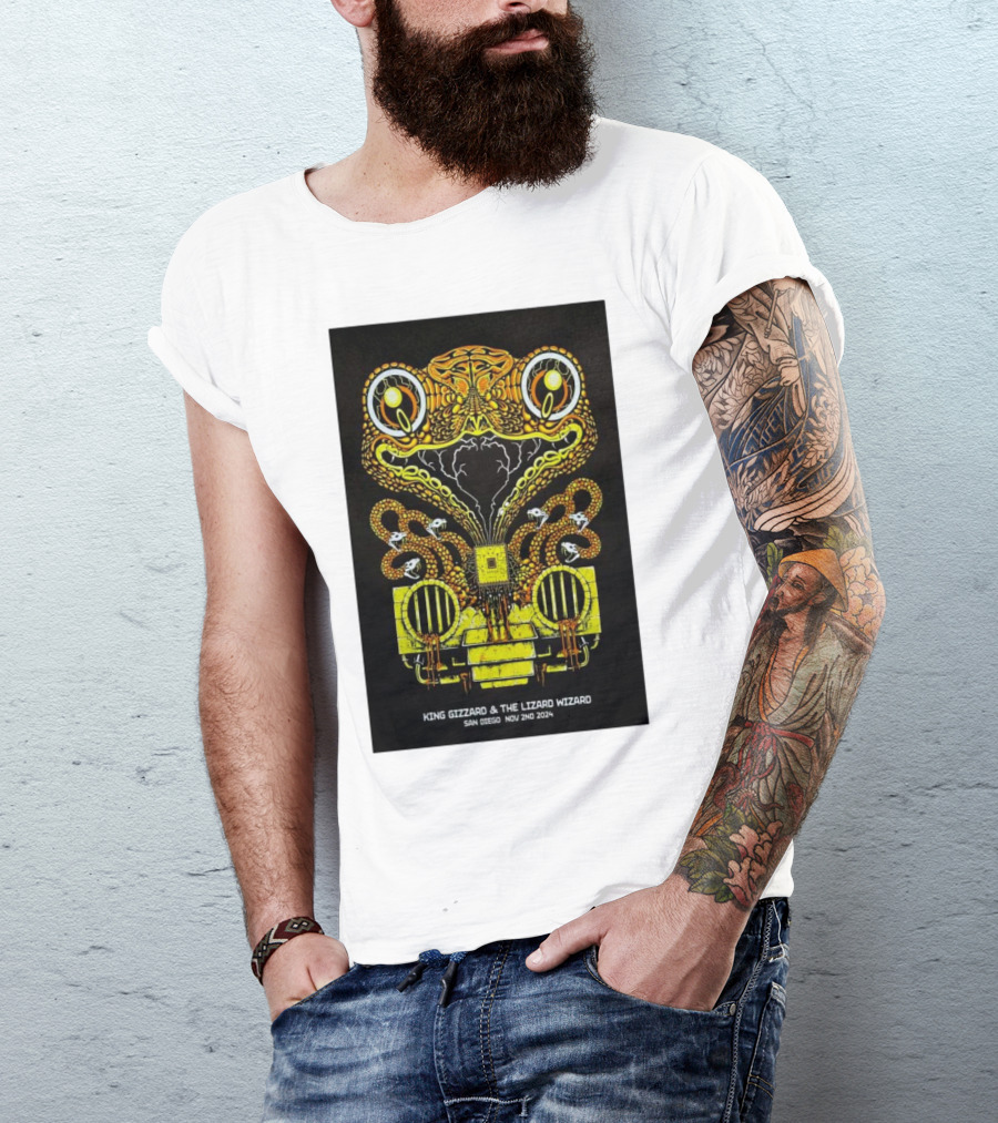 King Gizzard And The Lizard Wizard The Rady Shell San Diego Nov 2 2024 Psychedelic Concert T-Shirt