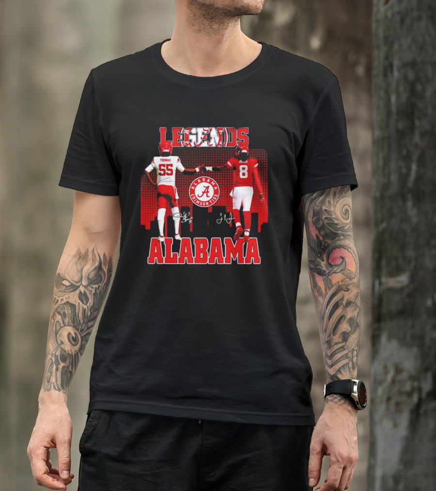 Alabama Crimson Tide Legends Thomas And Jones Signatures Cityline Red T-Shirt