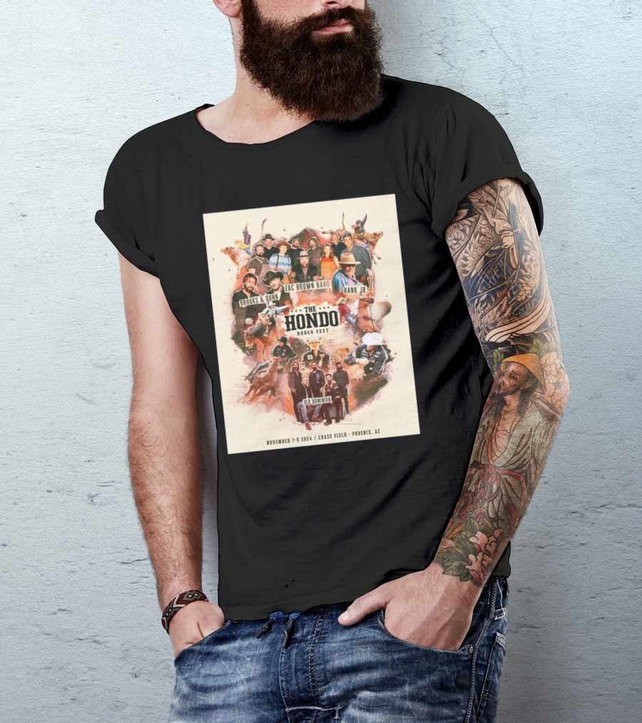 Brooks And Dunn Zac Brown Band Hank Jr Old Dominion The Hondo Rodeo Fest November 7-9 2024 Chase Field Phoenix AZ T-Shirt