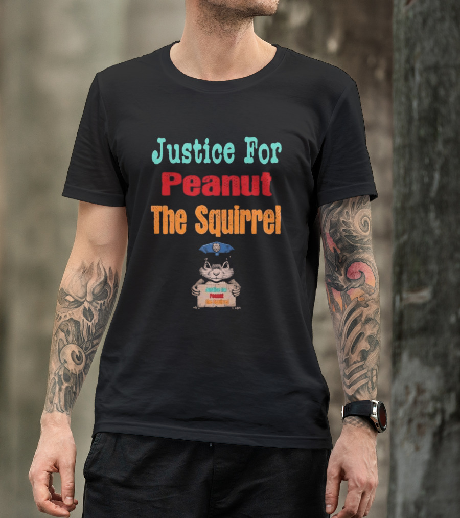 Justice For Peanut The Squirrel Officer Badge T-Shirt