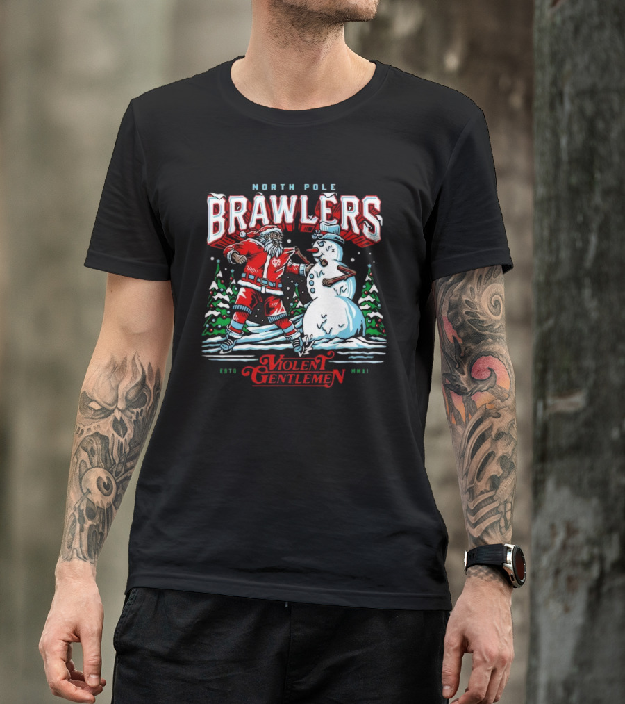 North Pole Brawlers Violent Gentlemen ESTD MMXI Christmas T-Shirt