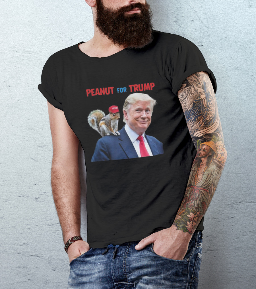 Peanut The Squirrel For Trump 2024 Red Hat Support T-Shirt