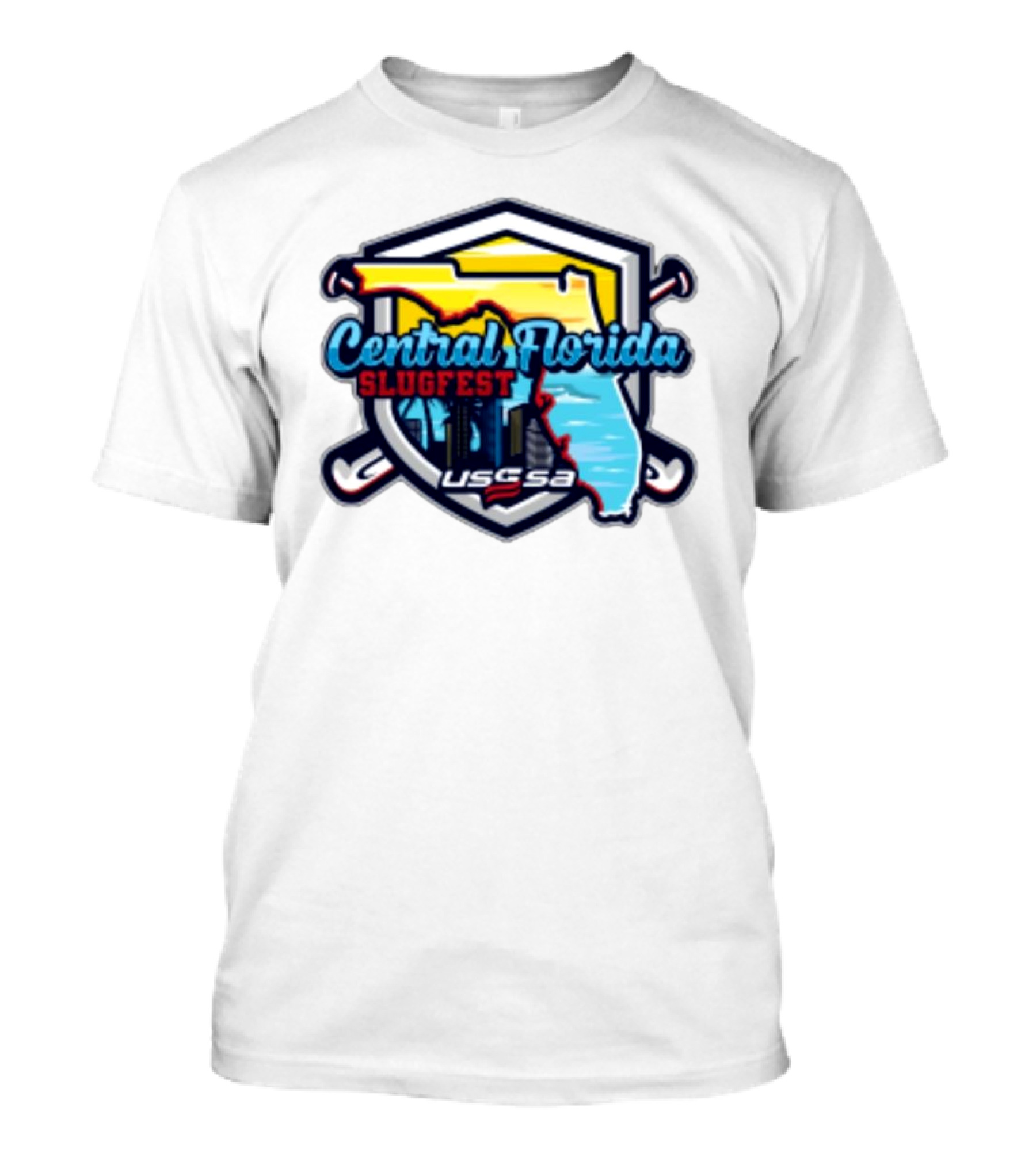 USSSA Central Florida Slugfest November 2-3 2024 Crossed Bats Shield T-Shirt