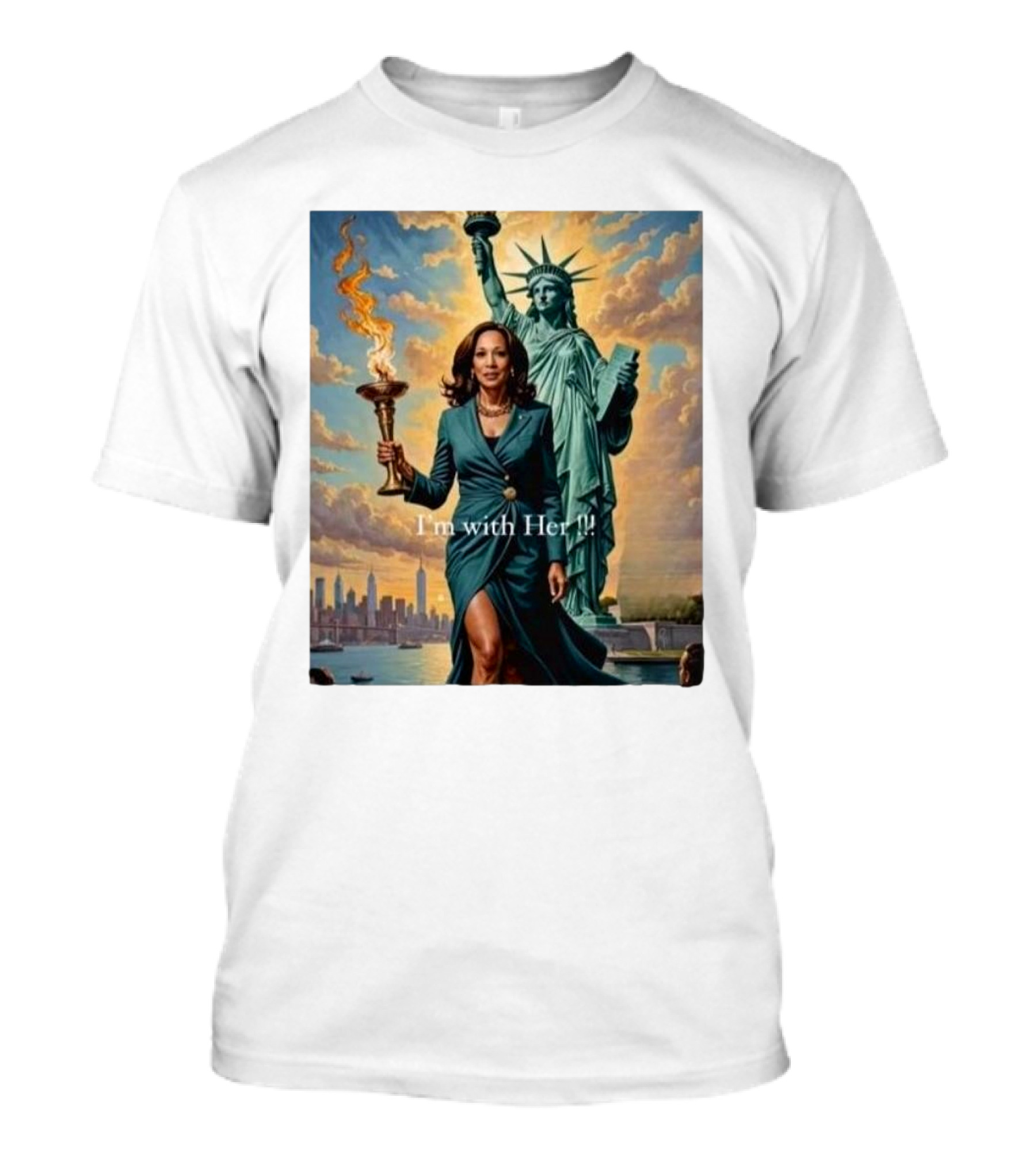 Kamala Harris I'm With Her Liberty Torch 2024 Election Vintage Statue Of Liberty T-Shirt