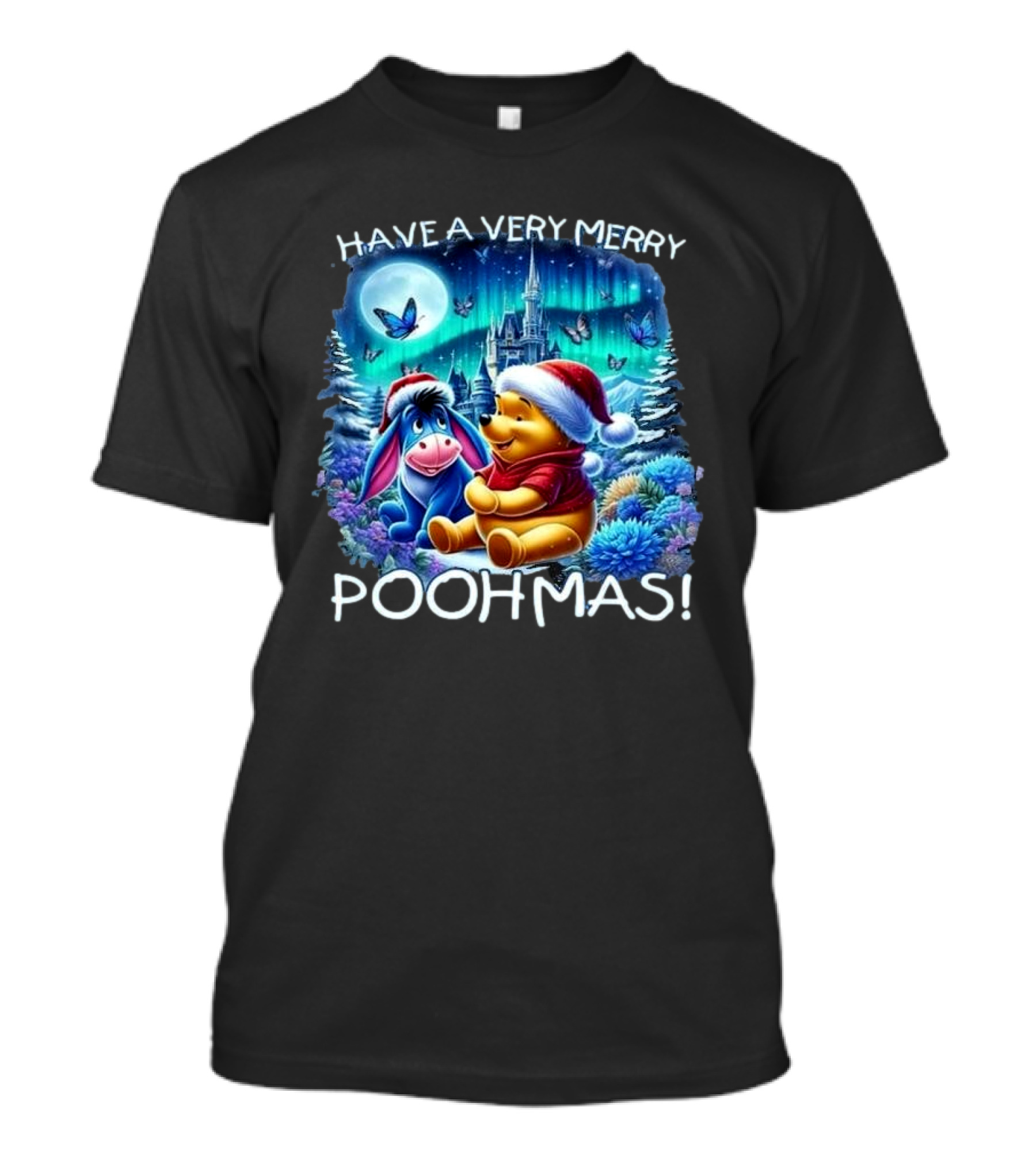 Have A Very Merry Poohmas 2024 Winnie The Pooh Christmas Scene With Eeyore T-Shirt