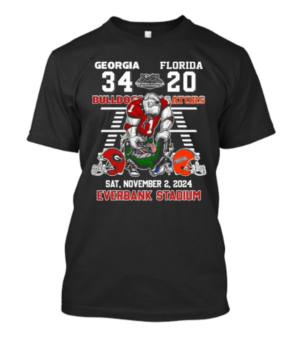 Georgia 34 Florida 20 Bulldogs Gators November 2 2024 Everbank Stadium T-Shirt