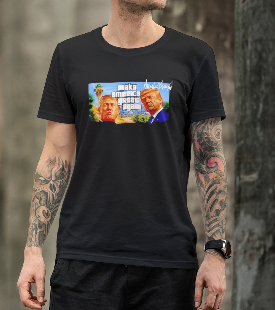 Make America Great Again Donald Trump Signature GTA T-Shirt