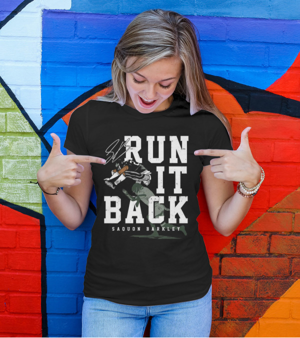 Saquon Barkley Run It Back 2024 Hurdle Over Jaguars T-Shirt