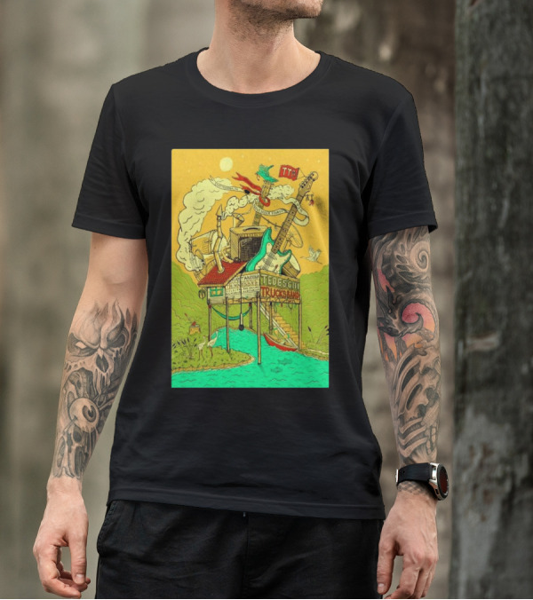Tedeschi Trucks Band Nov 4 2024 Soldiers And Sailors Memorial Auditorium Chattanooga TN Tour Art Poster With Musical Instruments And Nature Scene T-Shirt