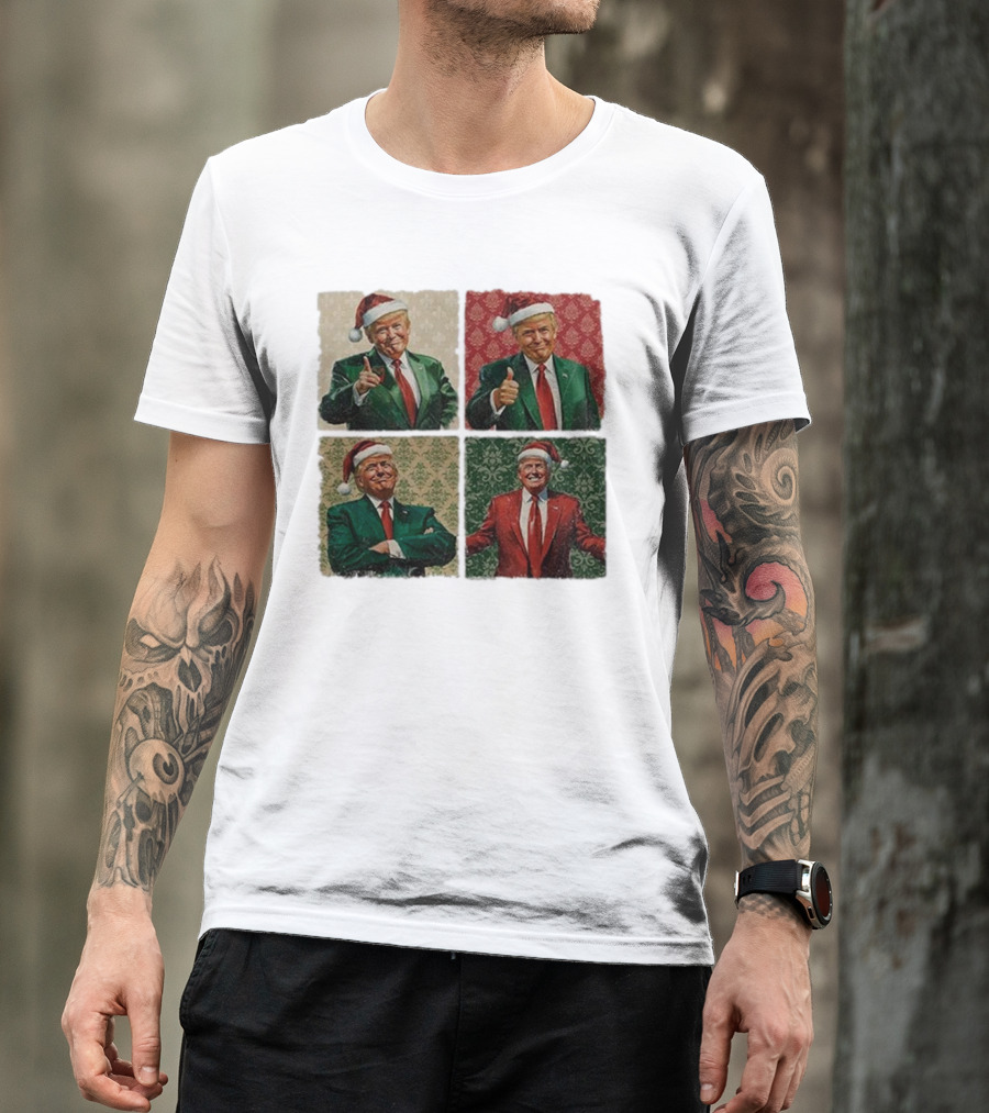 Boho Christmas Trump Santa 2024 Holiday Thumbs Up T-Shirt