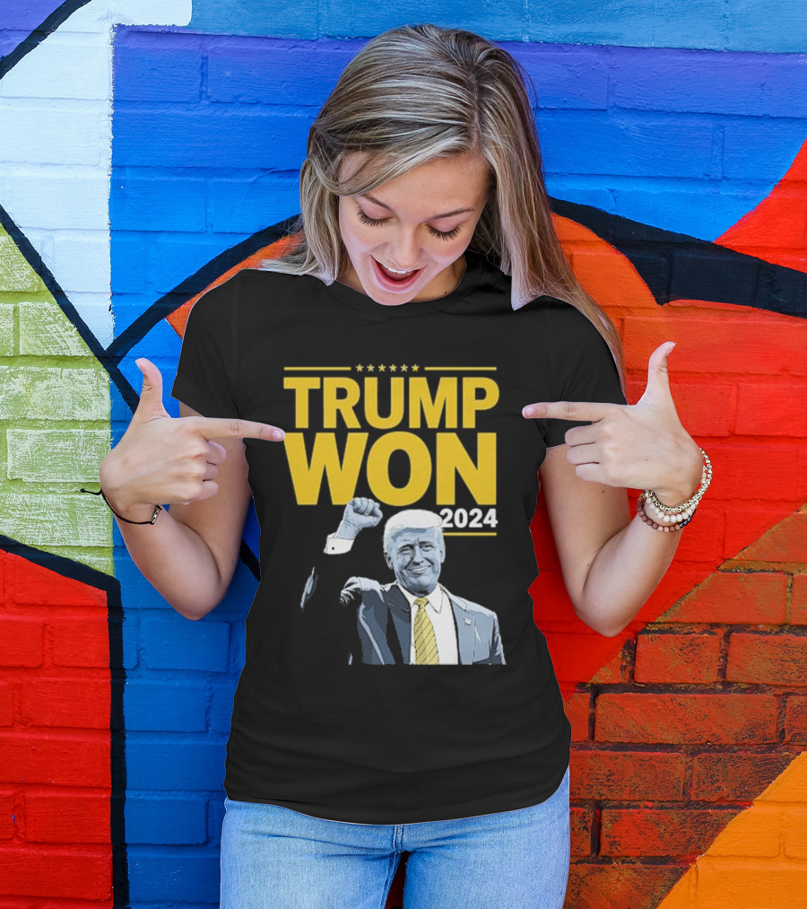 Trump Won 2024 Five Stars Patriotic Image T-Shirt