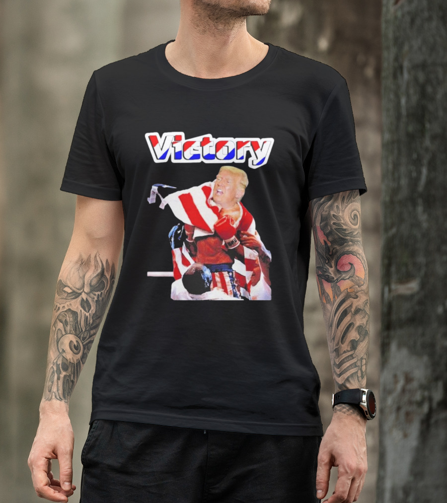 Trump Victory 2024 Wrapped In American Flag T-Shirt