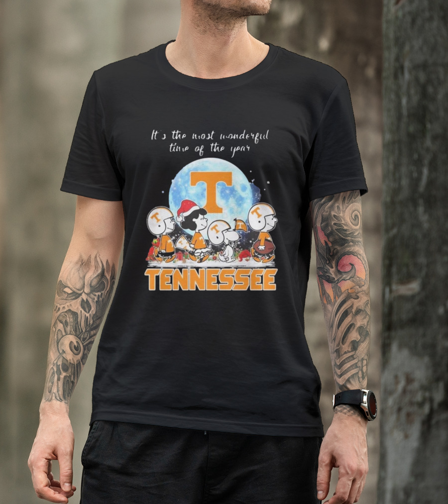 Tennessee Volunteers Christmas 2024 Peanut Characters It's The Most Wonderful Time Of The Year T-Shirt