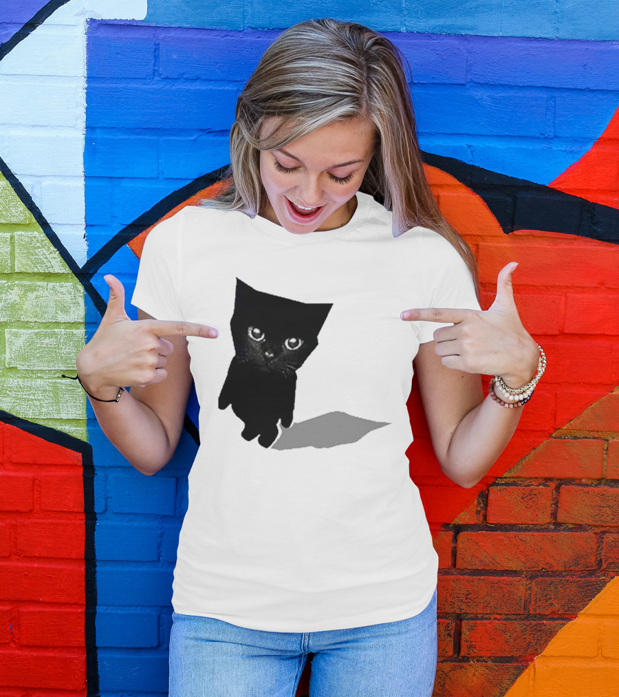 Cat Sluj Art Bro Shadow Black Kitty Image T-Shirt