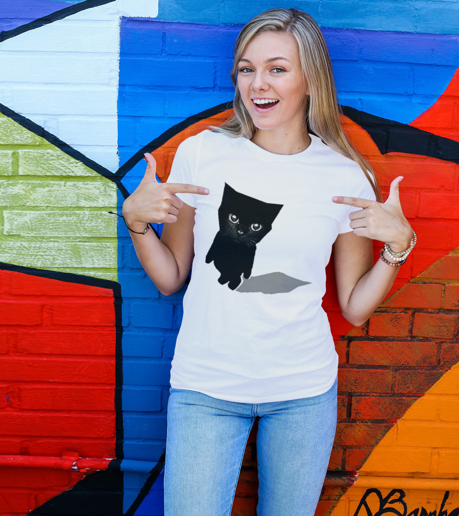 Cat Sluj Art Bro Shadow Black Kitty Image T-Shirt