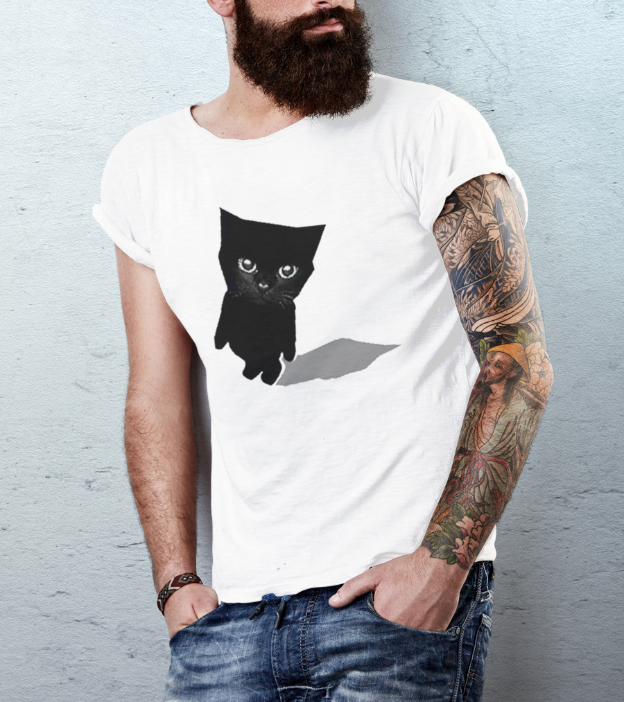 Cat Sluj Art Bro Shadow Black Kitty Image T-Shirt