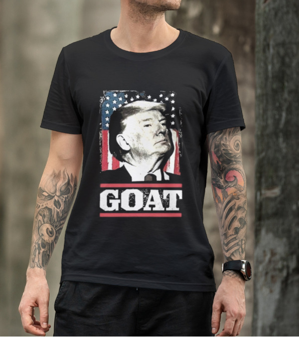 Lions Not Sheep Trump GOAT USA Flag T-Shirt