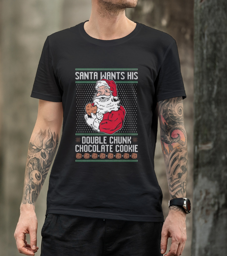 Santa Wants His Double Chunk Chocolate Cookie Vintage T-Shirt