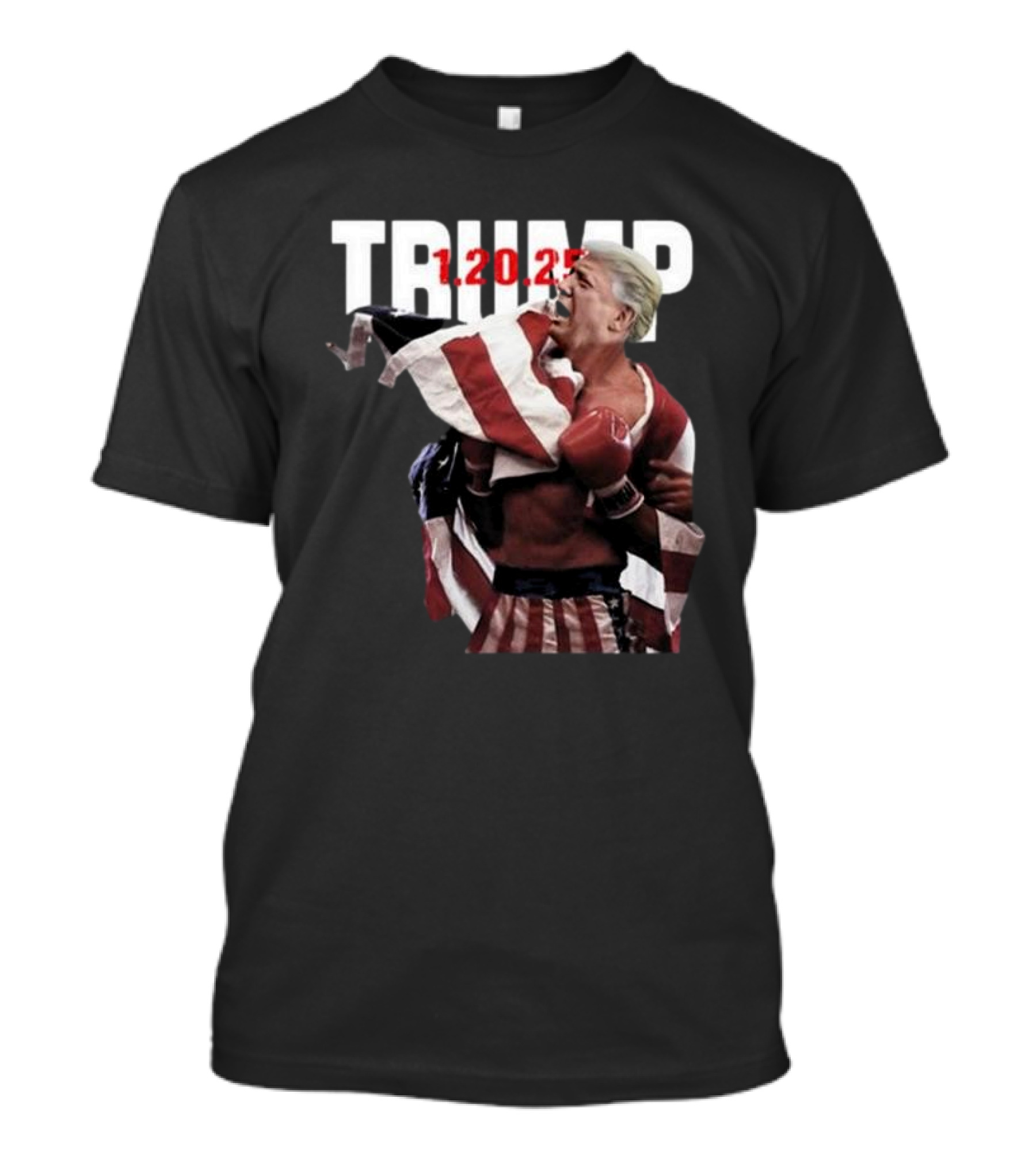 Trump Rocky 1.20.25 Boxing Flag T-Shirt