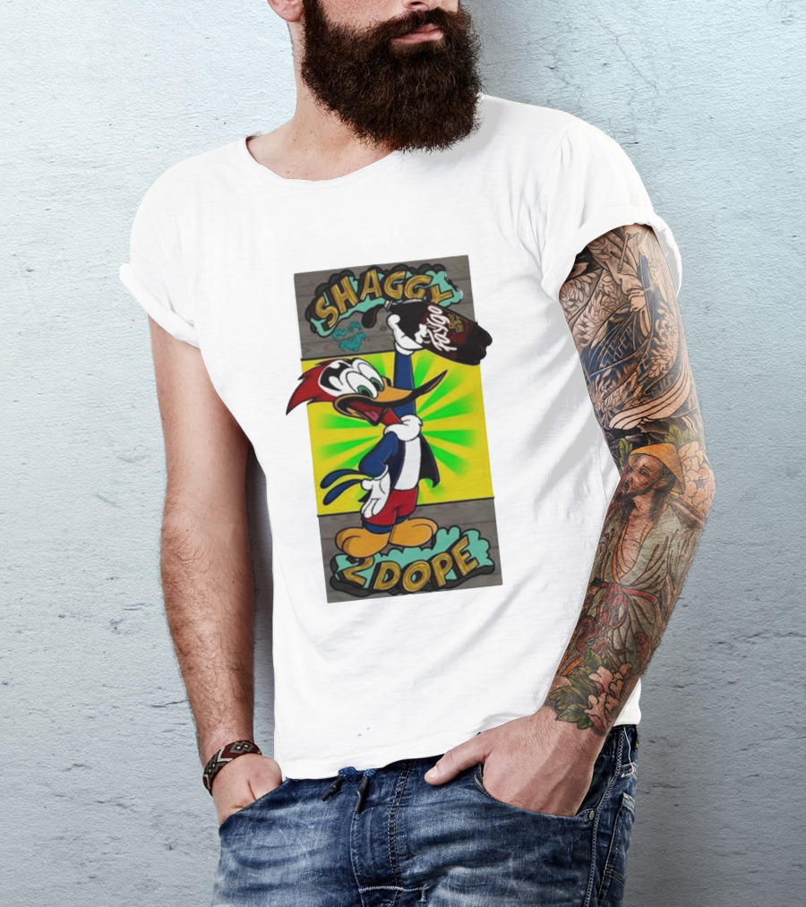 Shaggy 2 Dope Woodpecker Cartoon With Hat T-Shirt