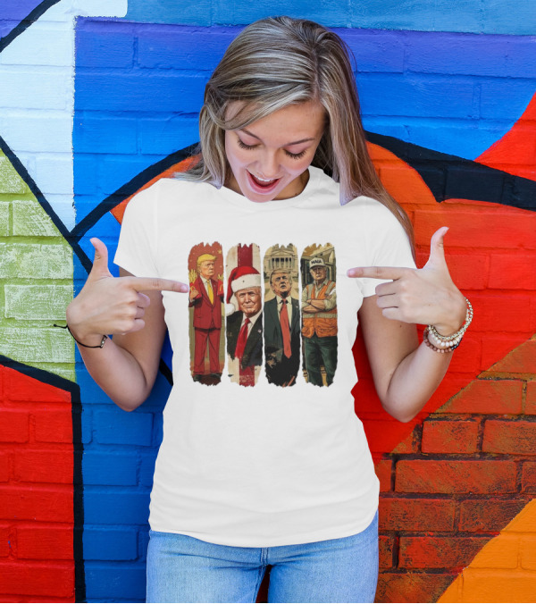 Trump Won 2024 We Won America Again 2024 Santa Hat MAGA Construction Worker T-Shirt