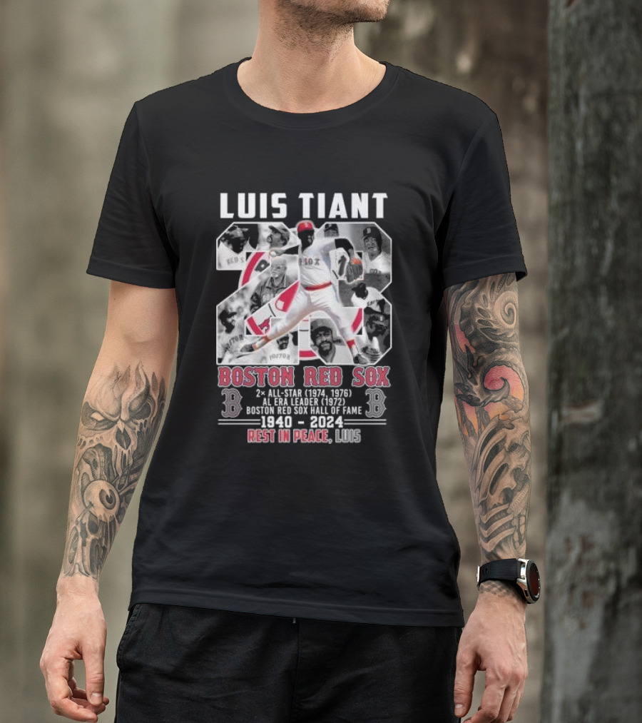 Luis Tiant Boston Red Sox 2x All-Star ERA Leader Hall Of Fame 1940-2024 Rest In Peace T-Shirt