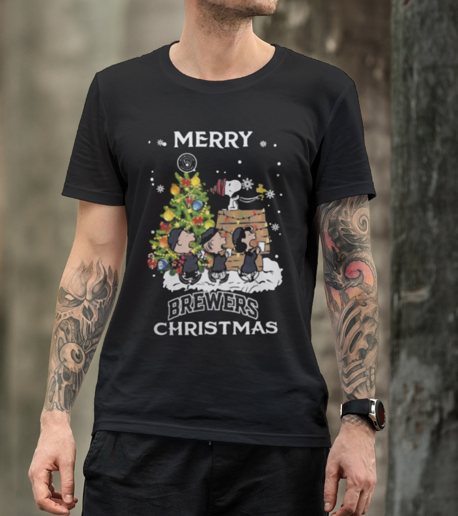 Merry Brewers Christmas 2024 Snoopy And Friends T-Shirt