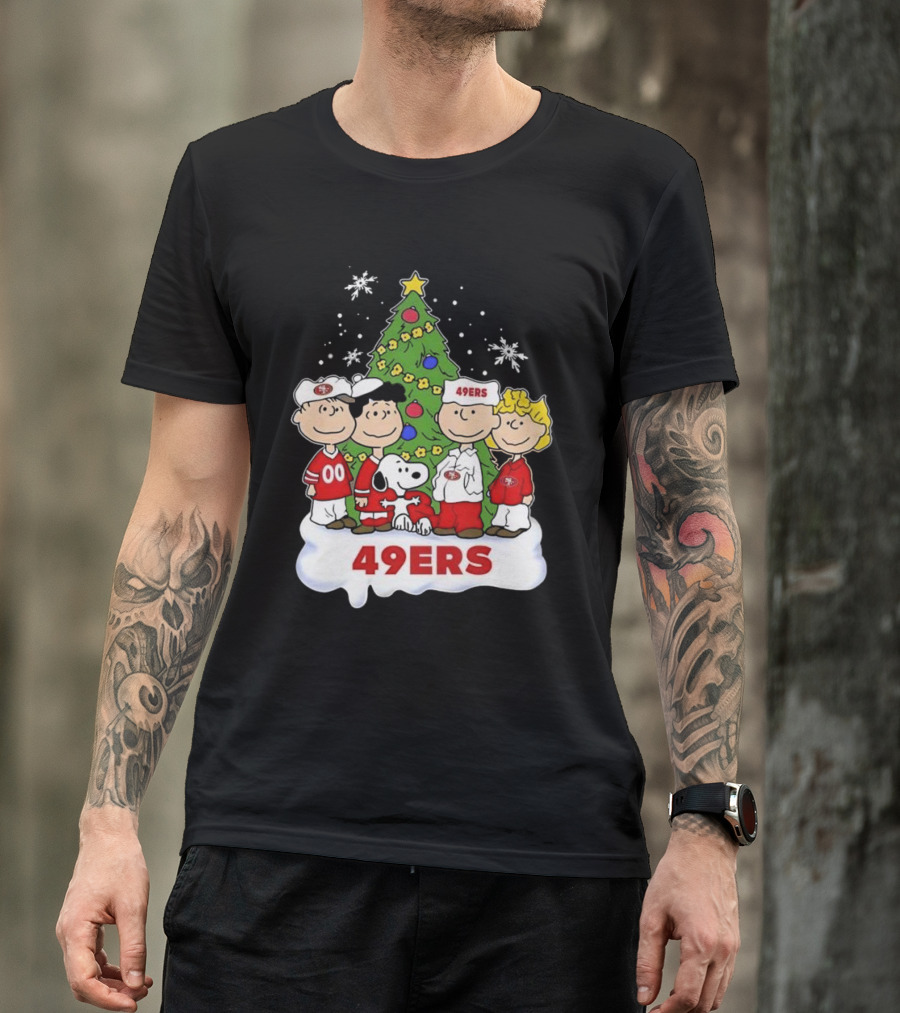 San Francisco 49Ers Snoopy And Friends Christmas T-Shirt