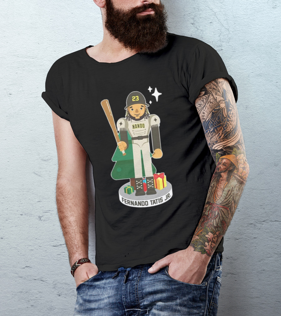 Fernando Tatis Jr. Nando 23 MLBPA Nutcracker With Baseball Bat And Gifts T-Shirt