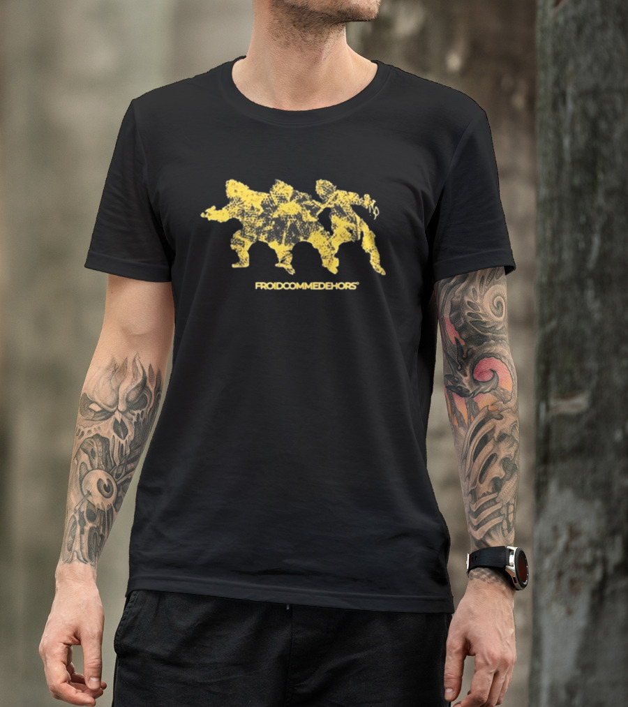 Malo Froidcommedehors Black Yellow T-Shirt