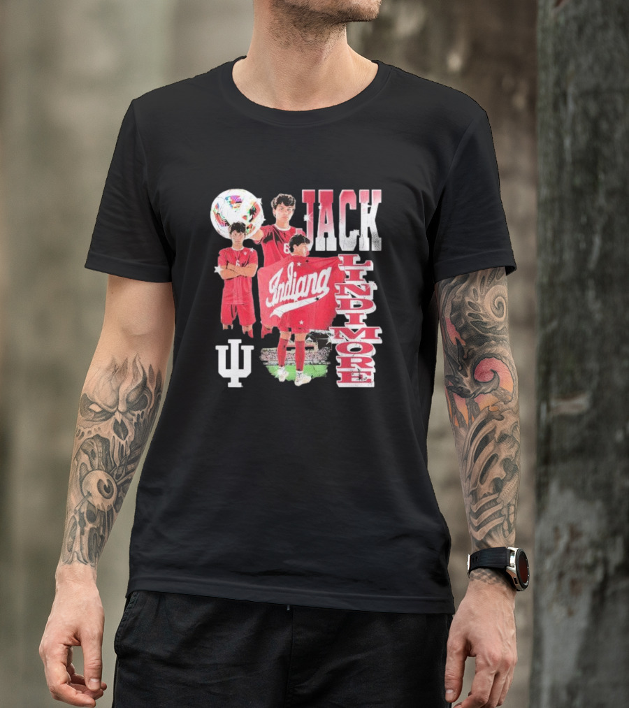 Jack Lindimore Indiana Hoosiers Soccer Retro Player T-Shirt