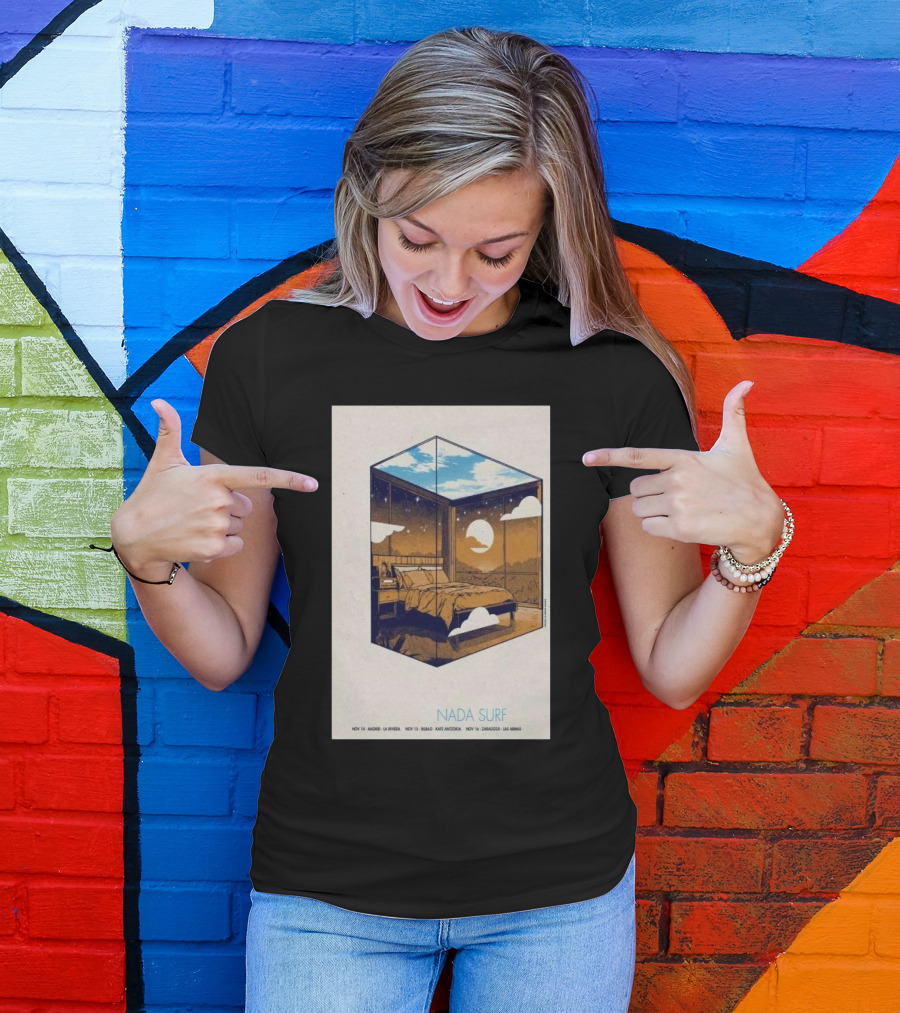 Nada Surf Nov 14 2024 Madrid Sla Riviera Bedroom Cube Concert T-Shirt