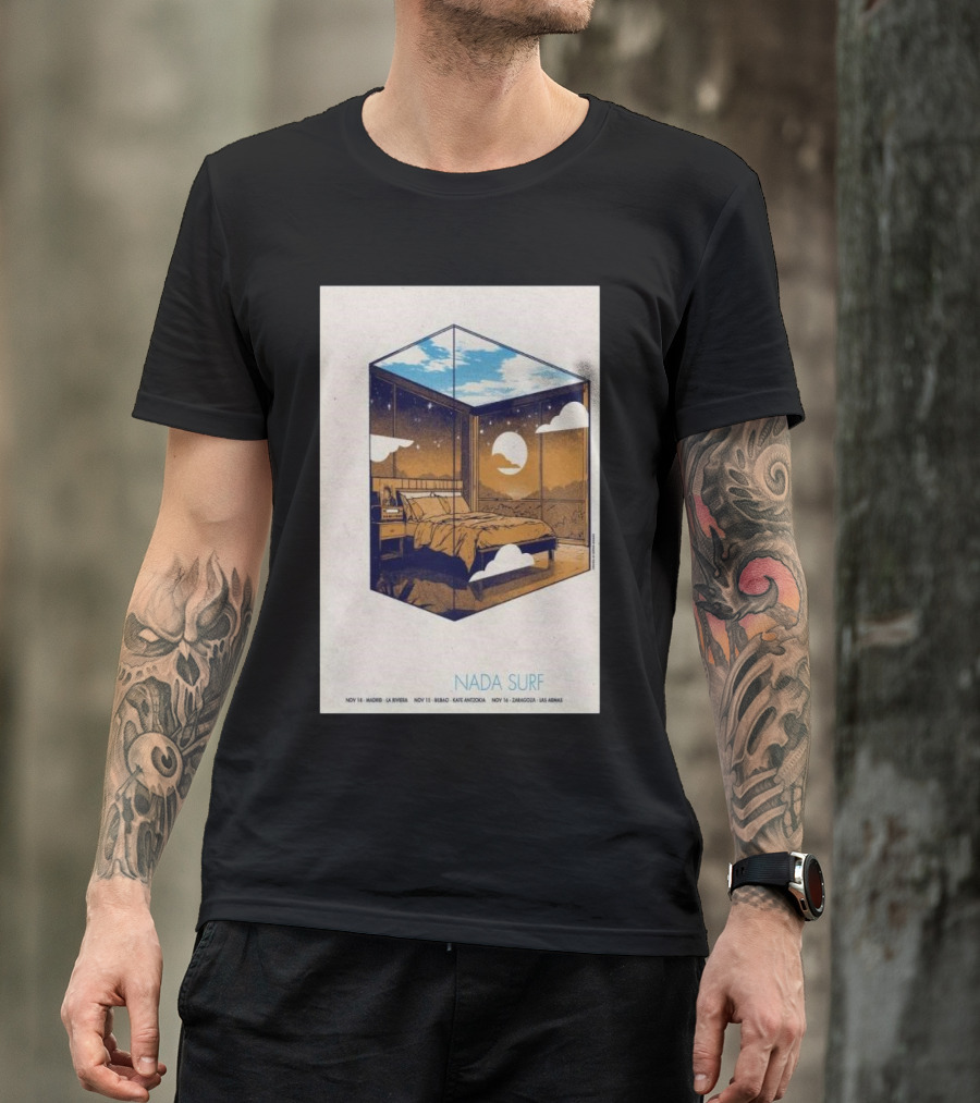 Nada Surf Nov 14 2024 Madrid Sla Riviera Bedroom Cube Concert T-Shirt