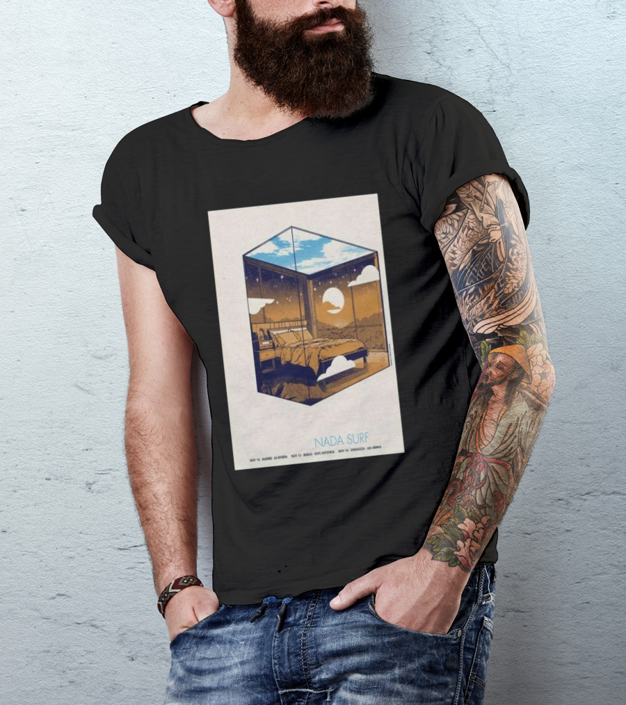Nada Surf Nov 14 2024 Madrid Sla Riviera Bedroom Cube Concert T-Shirt