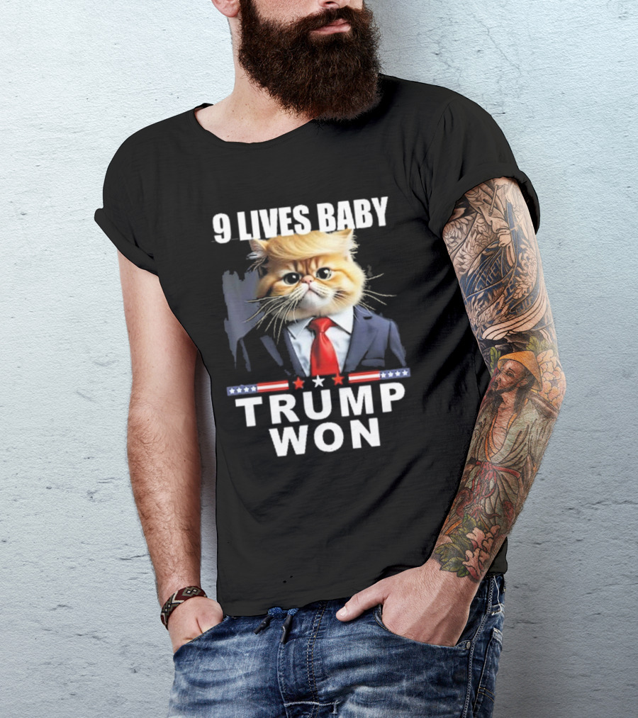 9 Lives Baby Trump Won Cat Suit Political Humor T-Shirt