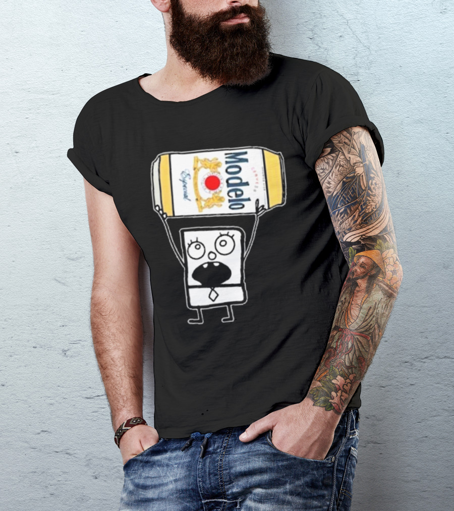 Doodlebob Lifting Modelo Especial Beer Can T-Shirt