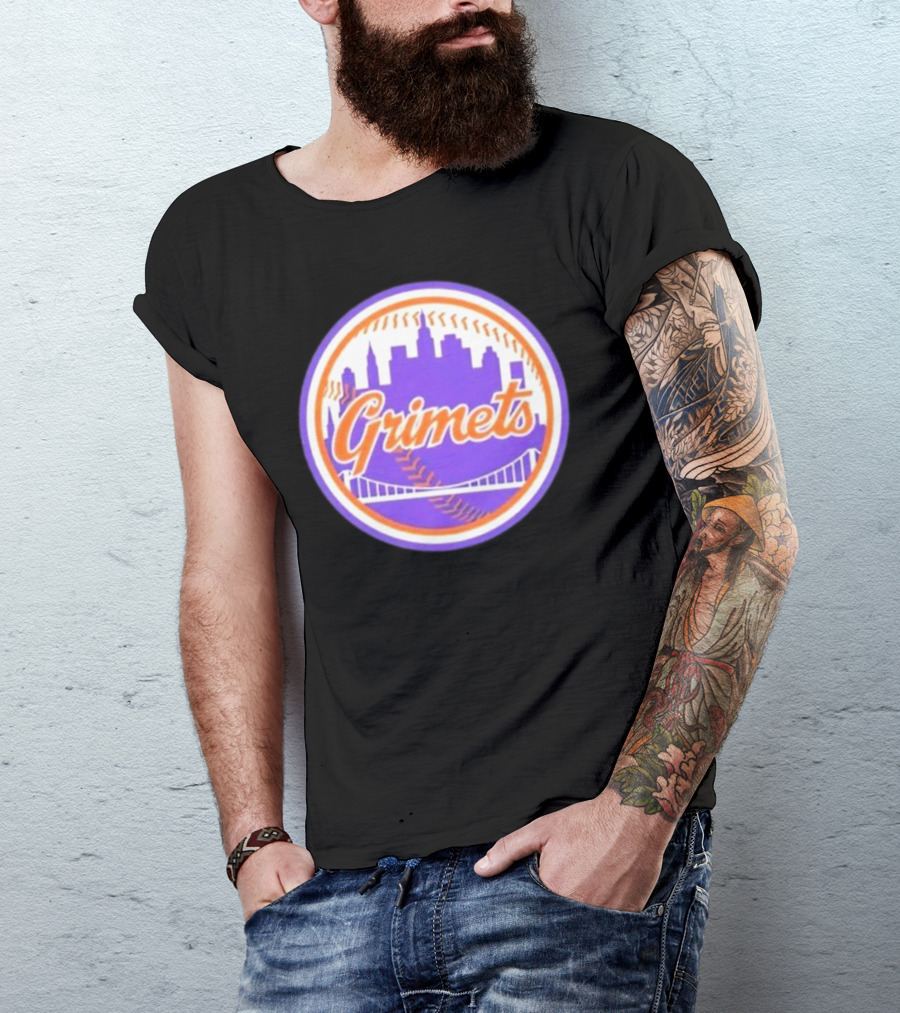 Ny Mets Grimets Skyline Baseball T-Shirt