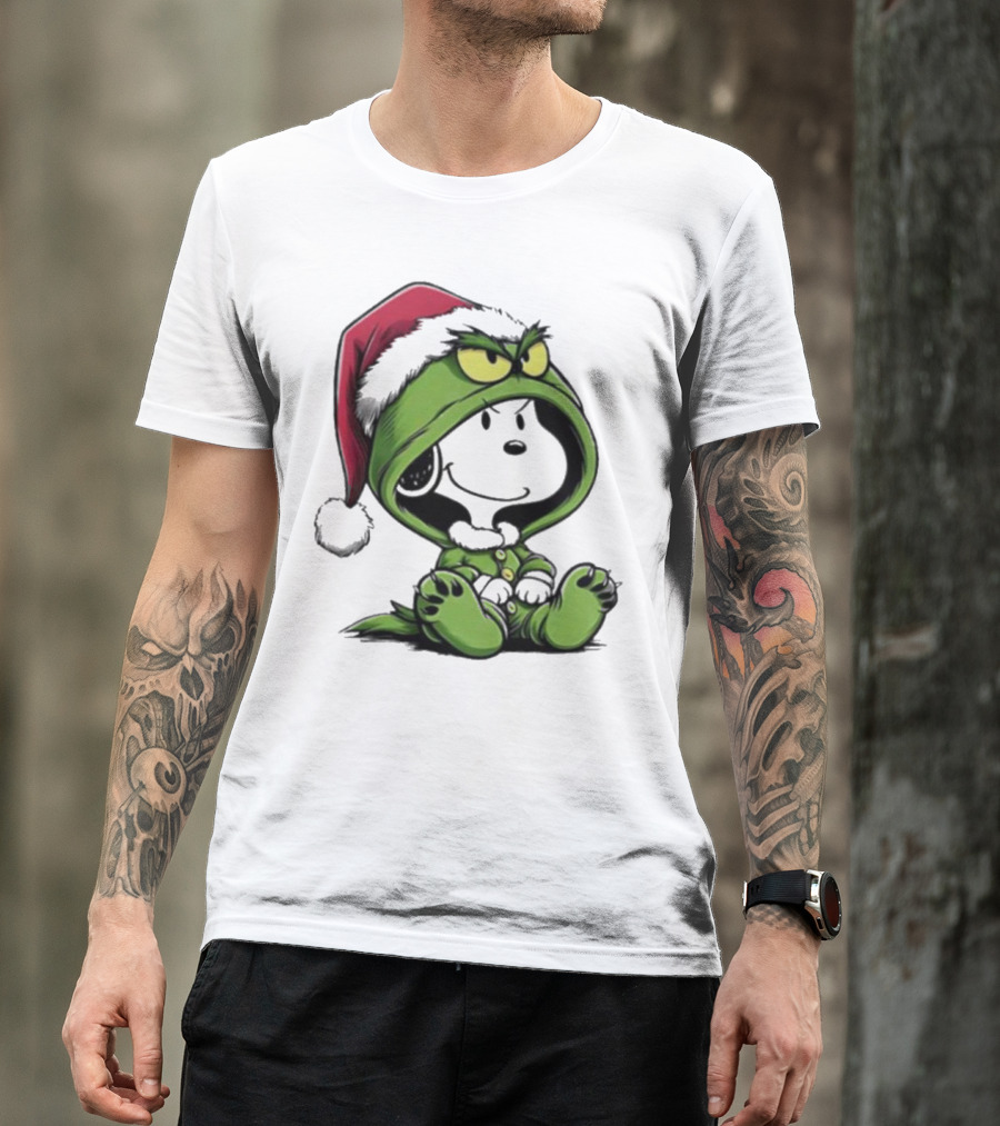 Grinch Snoopy Santa Costume Christmas T-Shirt