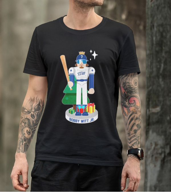 Bobby Witt Jr. MLBPA Nutcracker Baseball Bat Christmas Gifts T-Shirt
