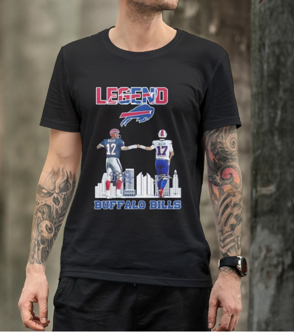 Legend Buffalo Bills Kelly 12 Allen 17 Signatures T-Shirt