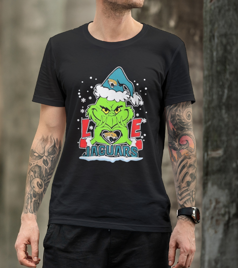 The Grinch Love Jacksonville Jaguars Football Christmas T-Shirt