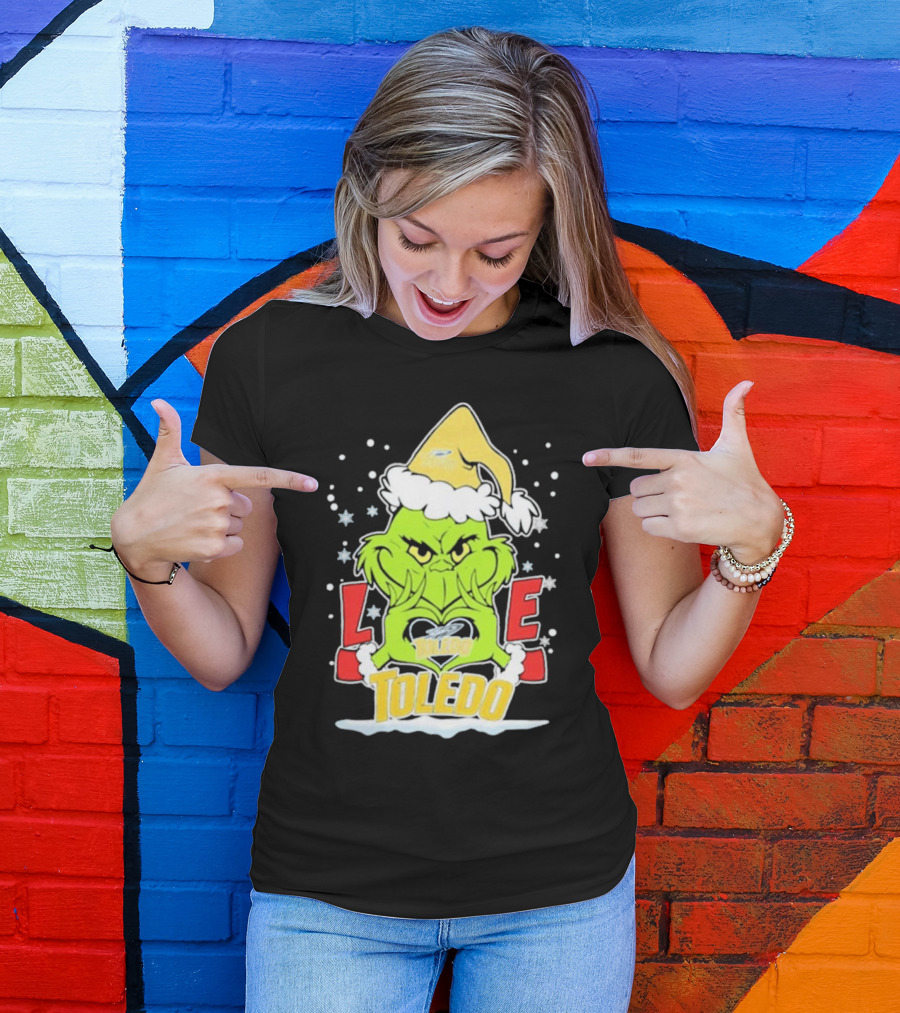 Grinch Love Toledo Rockets Football Christmas T-Shirt
