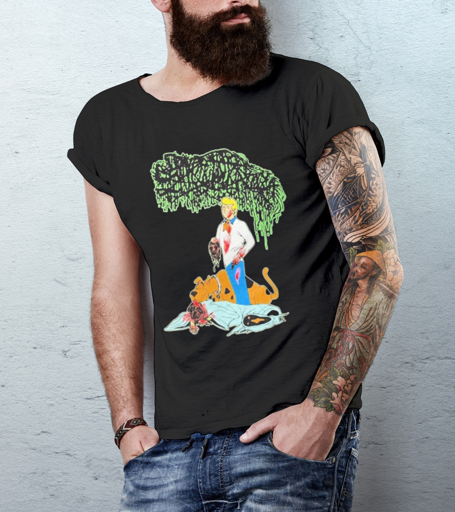 Sanguisugabogg Groovy Horror Parody Fred And Shaggy Scooby-Doo Scene T-Shirt