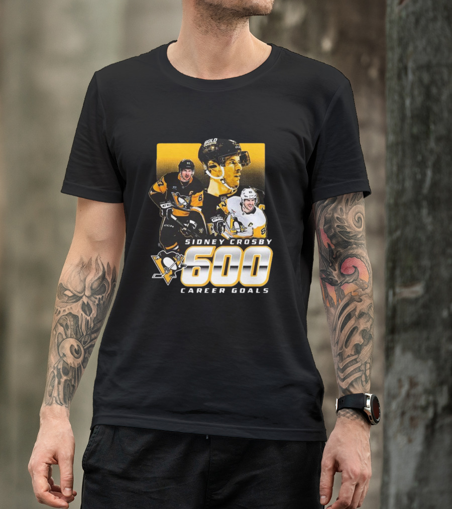 Sidney Crosby Pittsburgh Penguins 600 Career Goals NHL Achievement T-Shirt