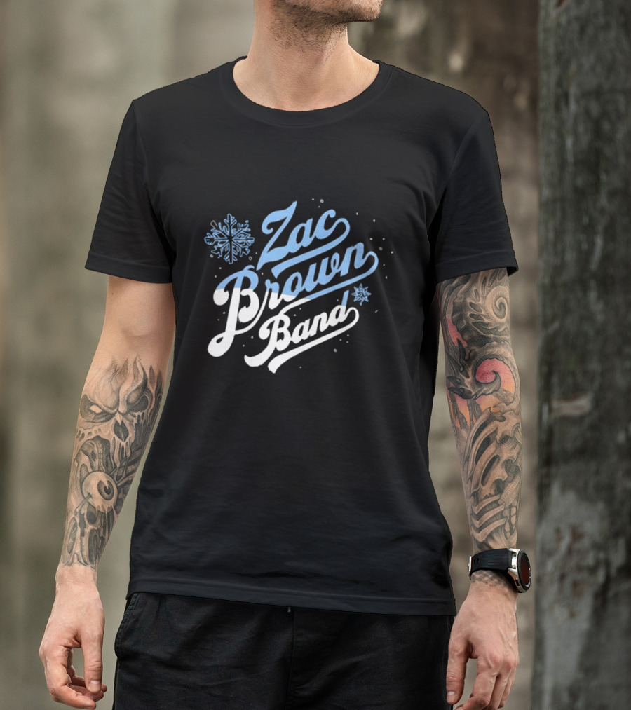 Zac Brown Band Snowflake Winter Black T-Shirt