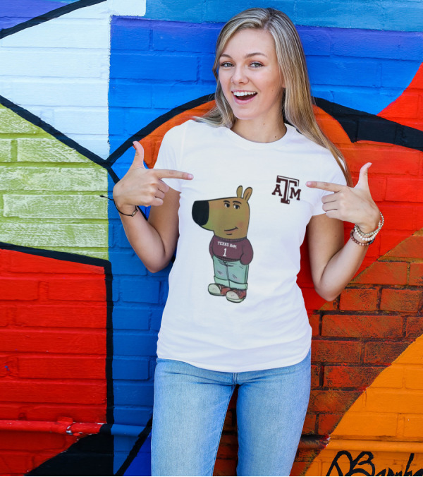 Texas A&M Aggies Chill Guy Character With A&M Logo And Jersey T-Shirt