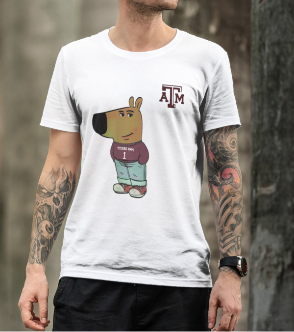 Texas A&M Aggies Chill Guy Character With A&M Logo And Jersey T-Shirt